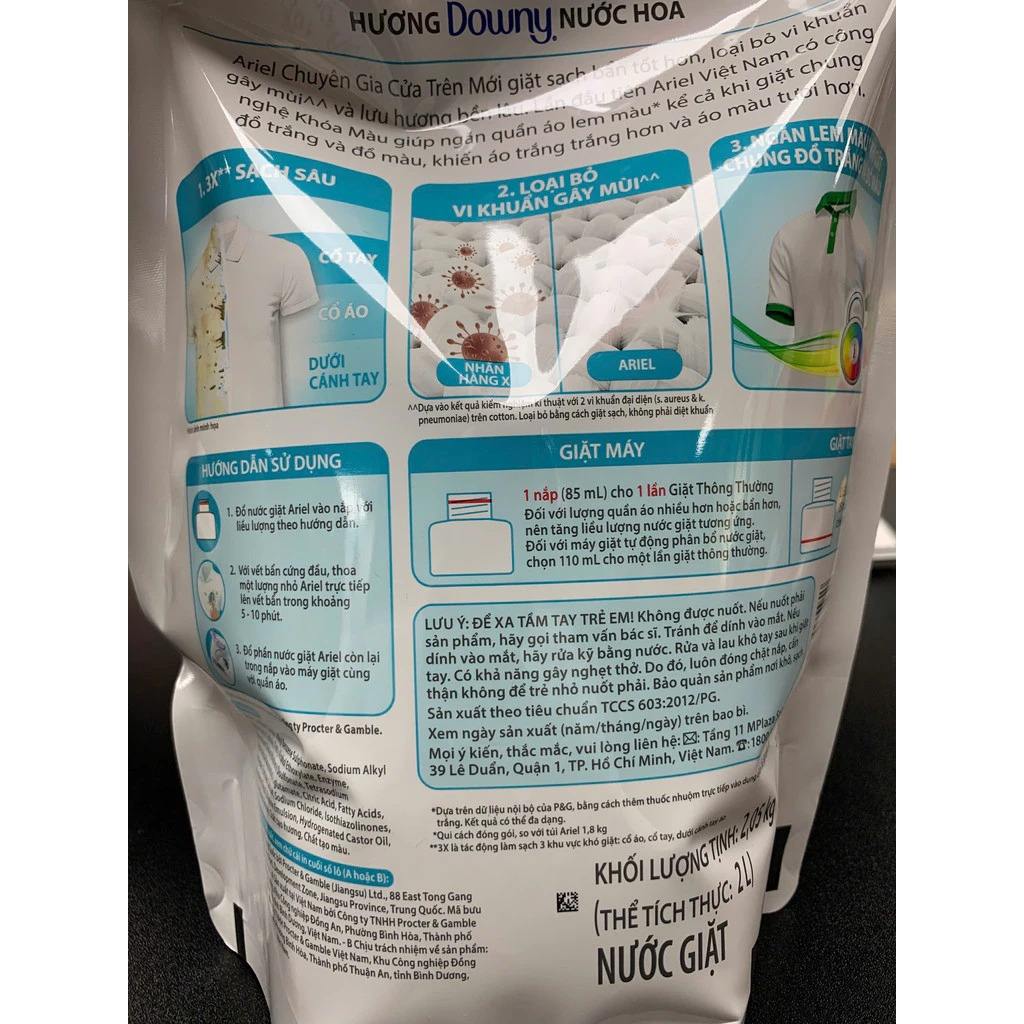 Ariel Liquid Detergent Downy Specialized for Top of Load Washing Machine 2.05kg x 4 Bags 5 5 10