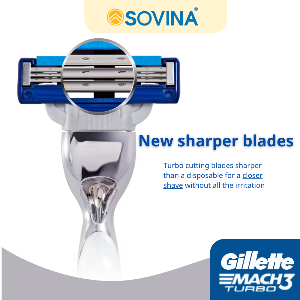 Gillette Blade Mach3 Turbo 4S Blade - 4 pcs/pack, 12 packs/box, 6 boxes/case 5 5 2