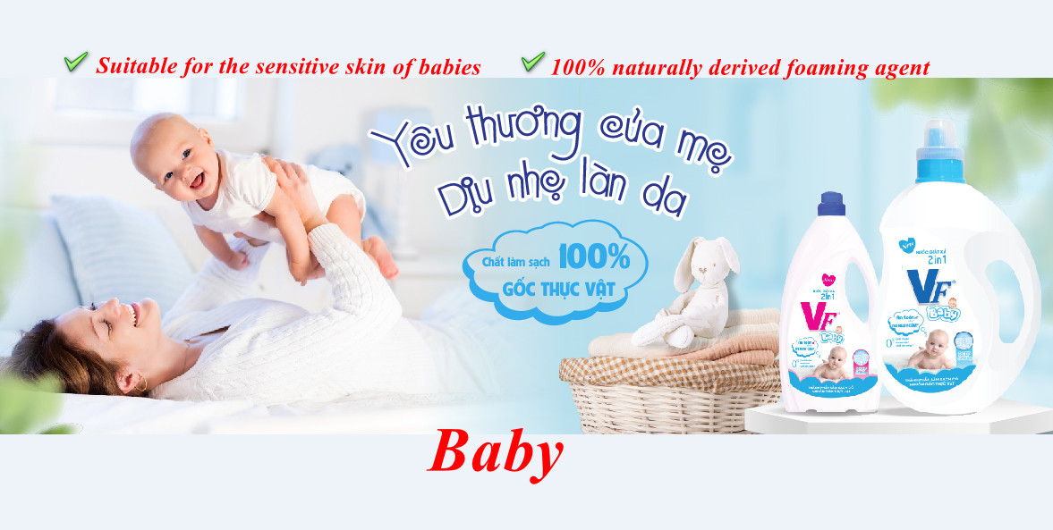 VF Baby Liquid Detergent and Softener 900g x 12 Bottles Gentle on the skin 3 50.VF Xanh 4