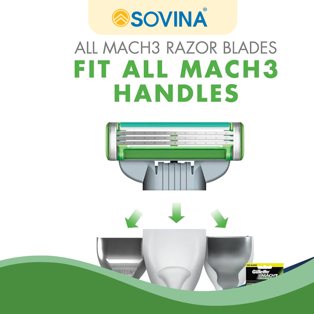 Gillette Mach3 Sensitive - 1 pcs/pack, 6 packs/box, 5 boxes/case 6 6 2