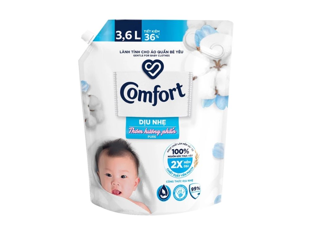Comfort Gentle Fabric Conditioner Pure 3.6L x 4 Bags