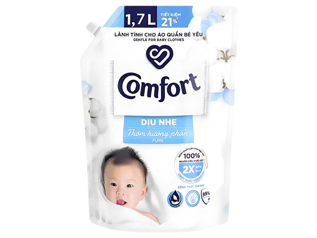 Comfort Gentle Fabric Conditioner Pure 1.7L x 4 bags