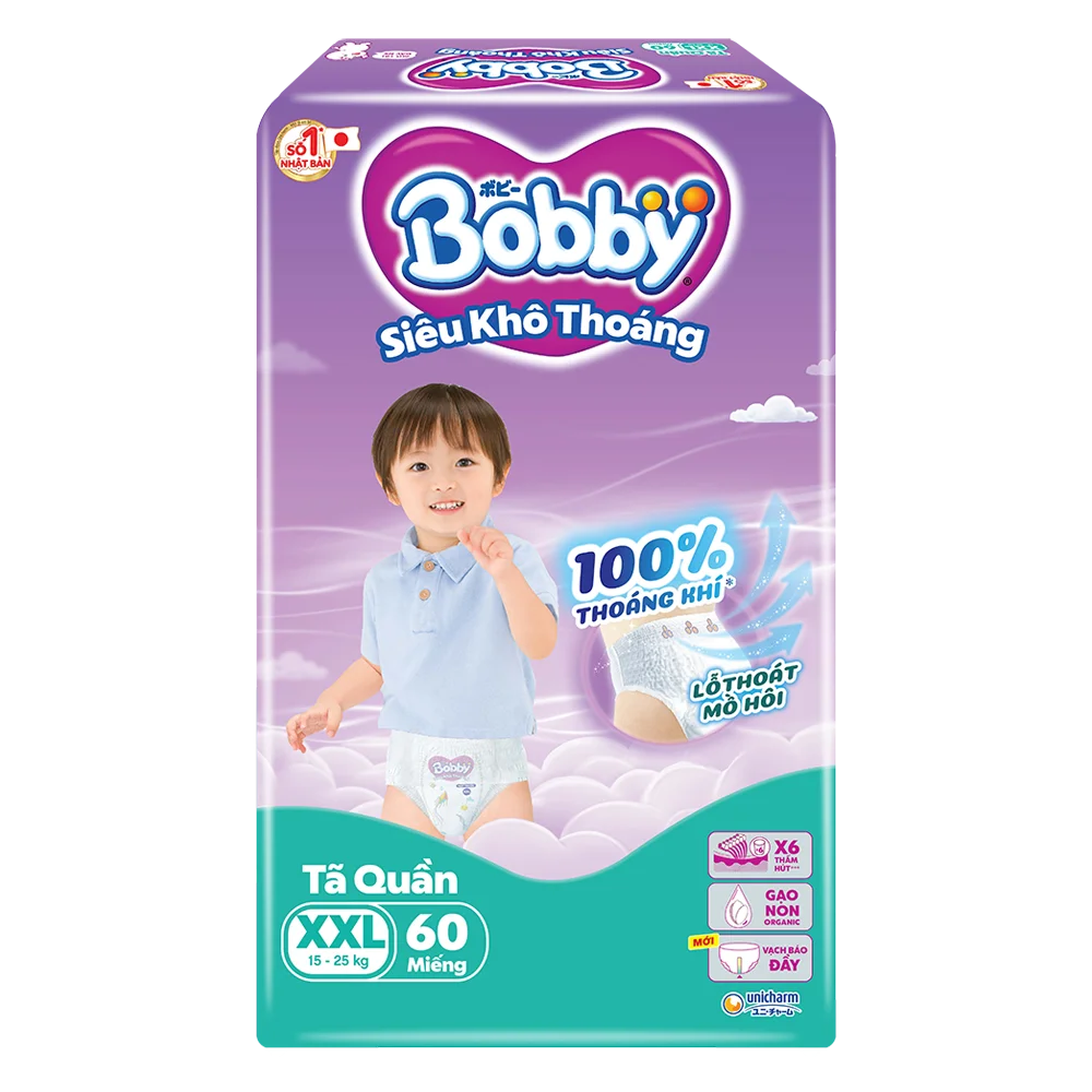 Bobby Diaper Pants Super Dry XXL 60pcs x 4bags