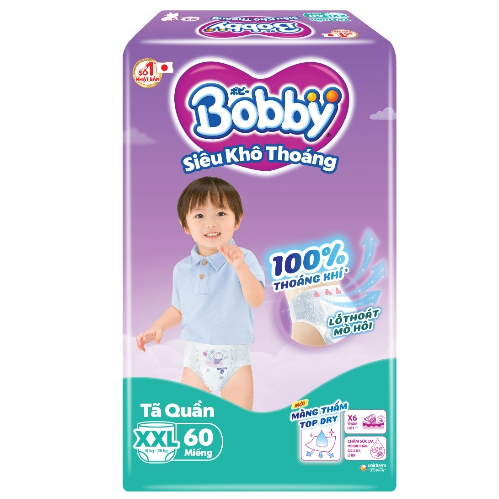 Bobby Tape Diapers Super Dry XXL 56pcs x 4bags