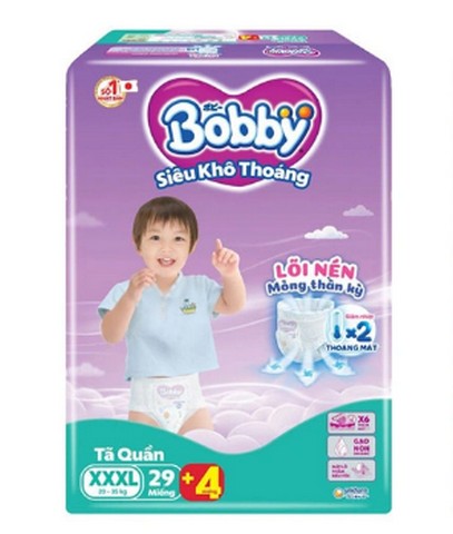 Bobby Diaper Pants Super Dry XXXL (29pcs + 4) x 3bags
