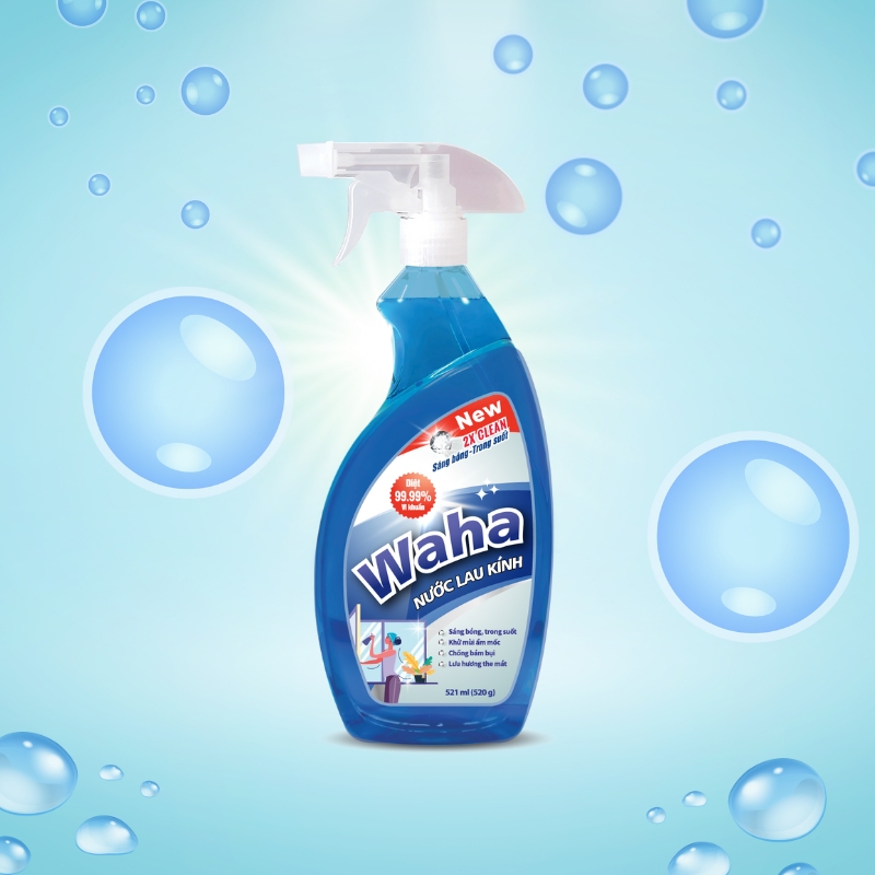 Waha Glass Cleaner 500gx 12 Bottles Effective Cleaning of Stubborn Stains