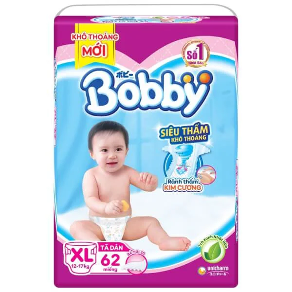 Bobby Tape Diapers Super Dry XL 62pcs x 4bags