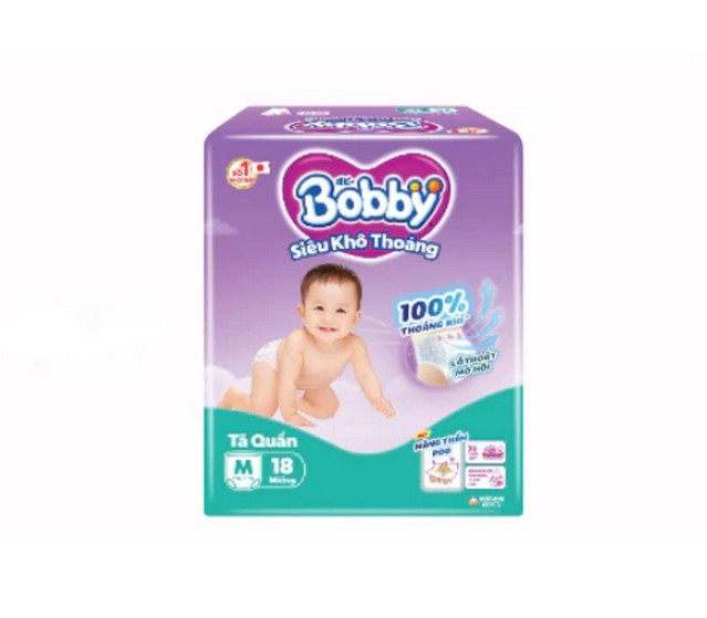 Bobby Diaper Pants Super Dry M 18pcs x 6bags
