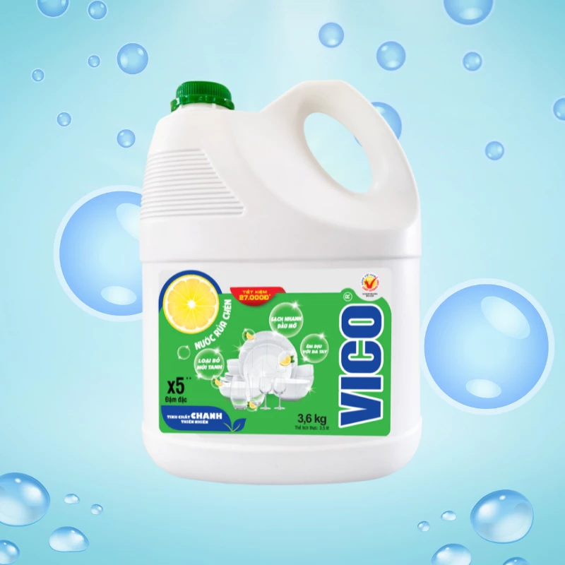 VICO Natural Lemon Dishwashing Liquid 3.6kg x 4  Bottles