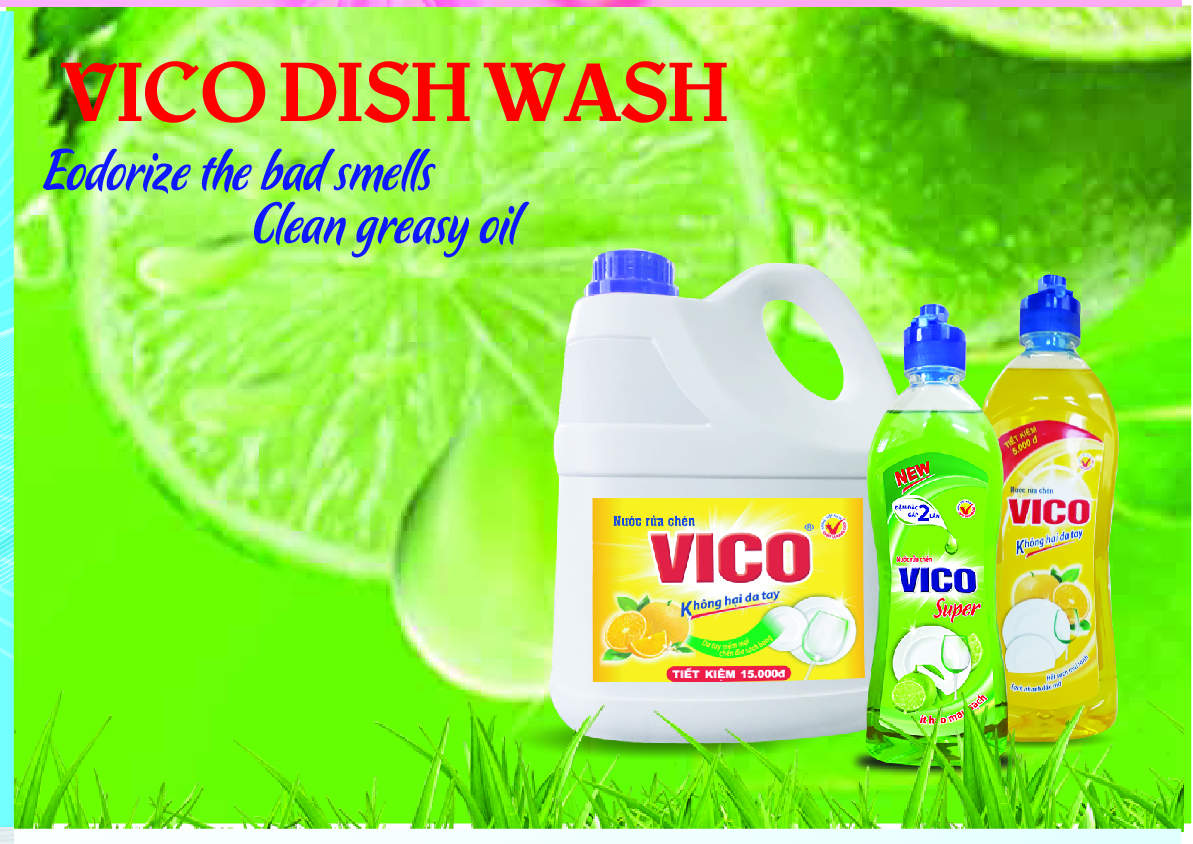 VICO Natural Lemon Dishwashing Liquid 9.36kg x 1 Bottle 5 4 6