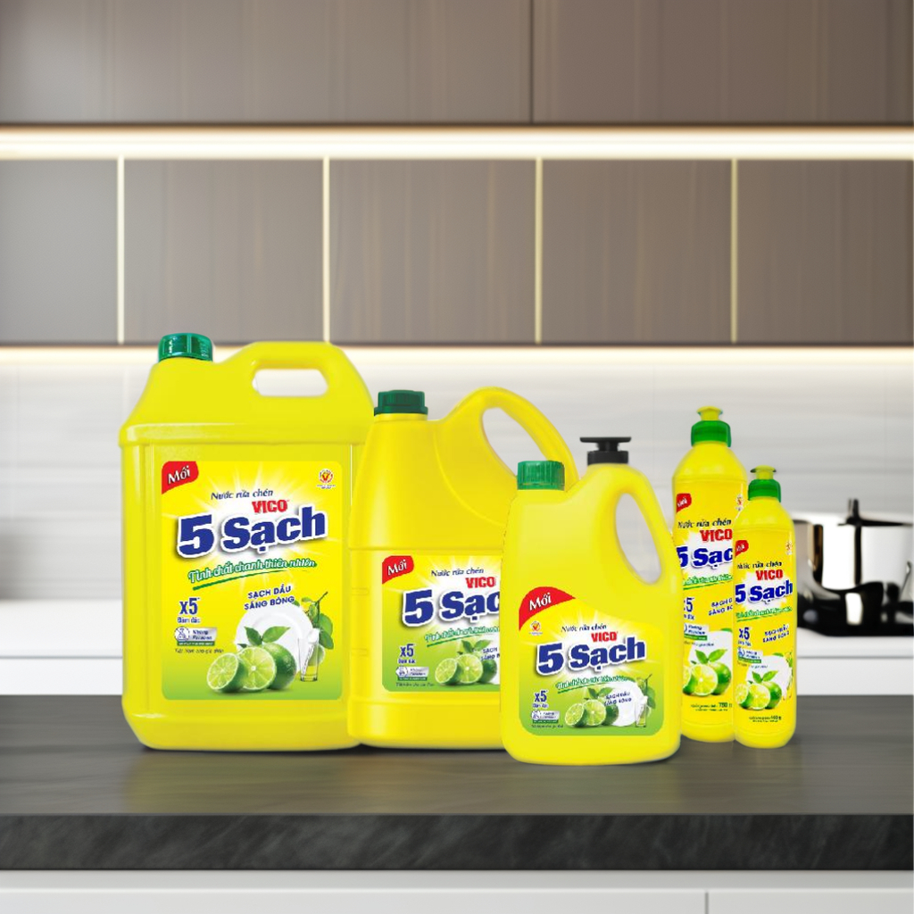 VICO 5-Clean Dishwashing Liquid 1.4kg x 8 bottles