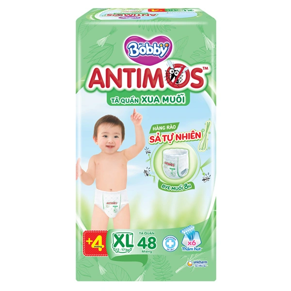 Bobby Diaper Pants Antimos Mosquito Repellent XL (48pcs + 4) x 3bags