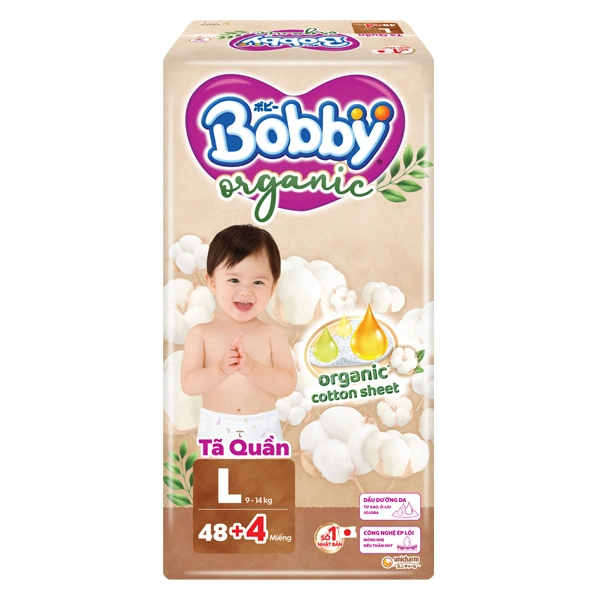 Bobby Diaper Pants Organic L (48pcs + 4) x 3bags