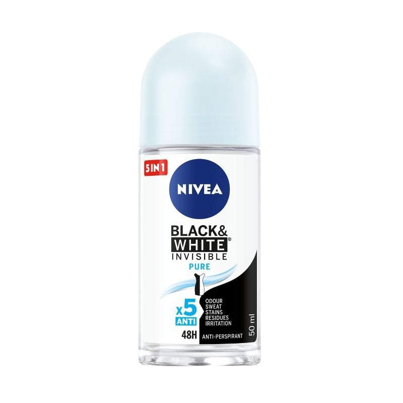 Nivea Deodorant Roll-On Black and White Invisible Pure 25ml x 30 Bottles