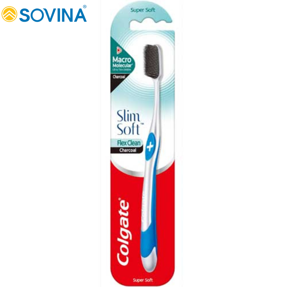 Colgate Slim Soft Flex Clean Charcoal 2pcs/ tray, 6trays/ case