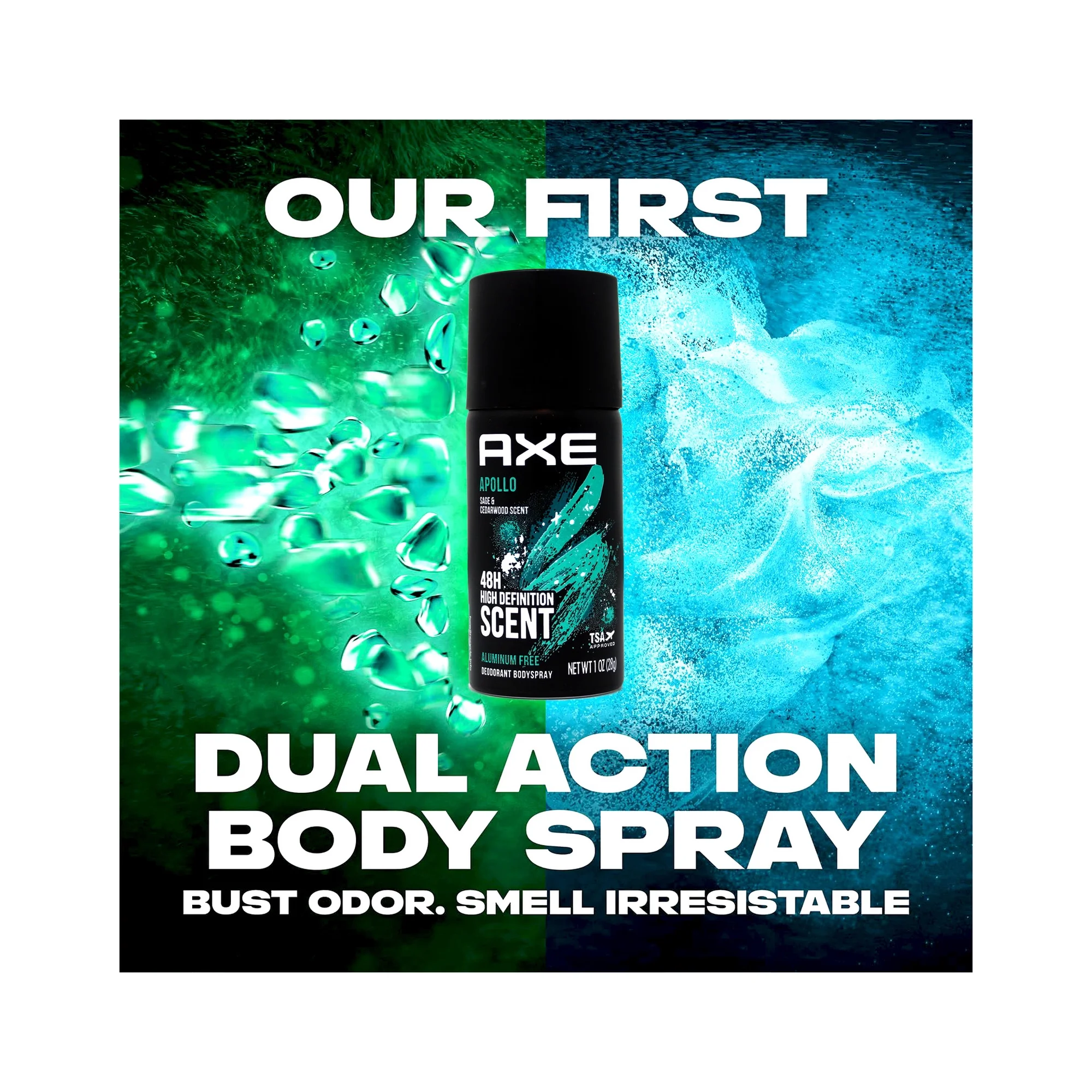 AXE Apollo Body Spray Sage & Sandal Wood Scent 135ml x 12 Bottles 5 5 5