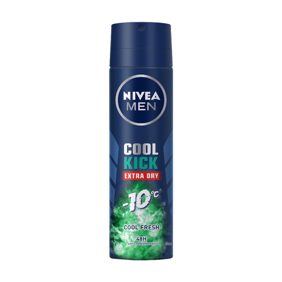 Nivea Men Deodorant Spray Cool Kick Extra Dry Cool Fresh 150ml x 12 Bottles
