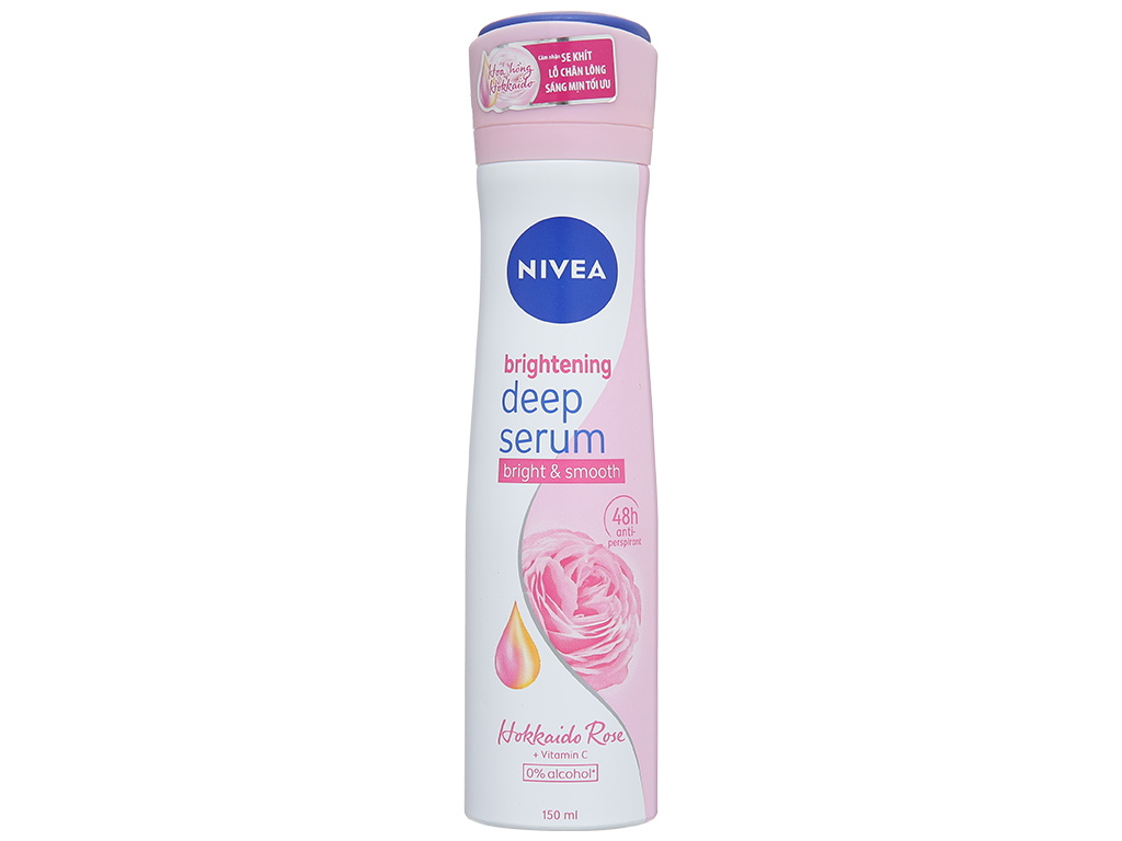 Nivea Deodorant Spray Brightening Deep Serum Bright & Smooth Hokkaido Rose 150ml x 12 Bottles