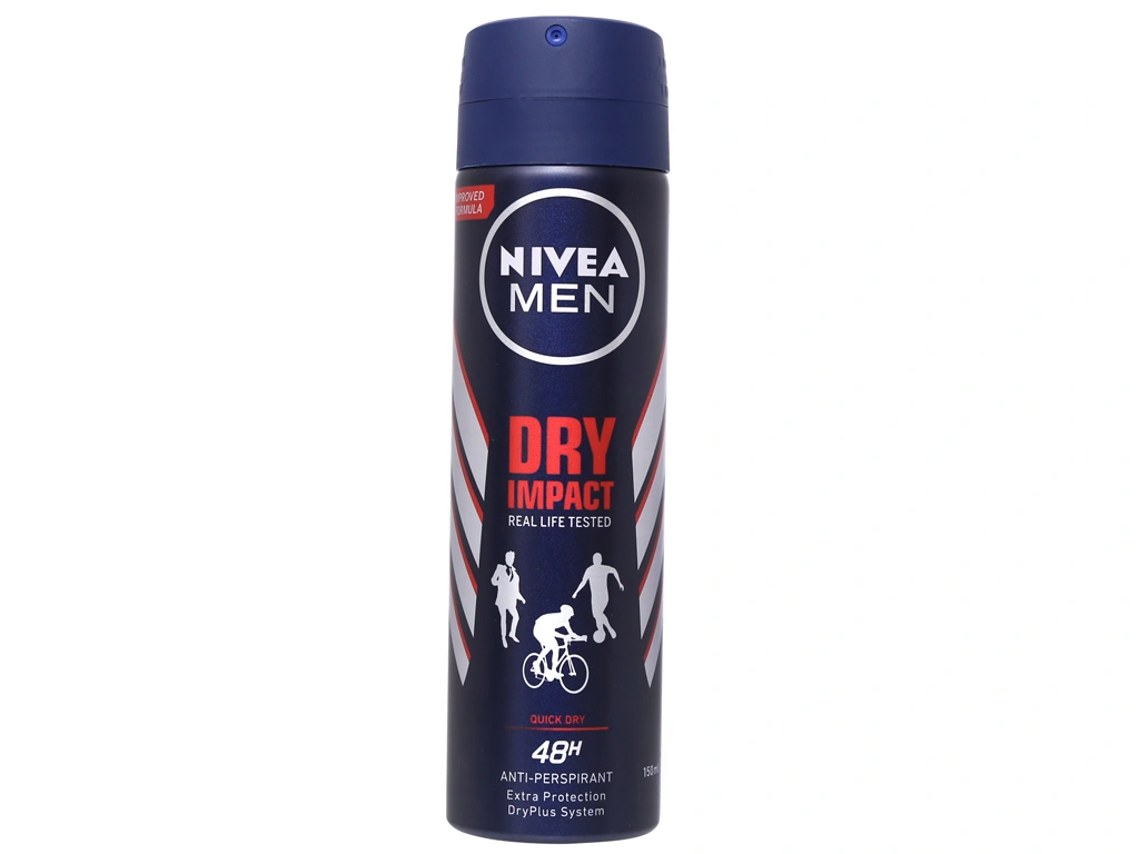 Nivea Men Deodorant Spray Dry Impact 72h Dual Protect 150ml x 12 Bottles