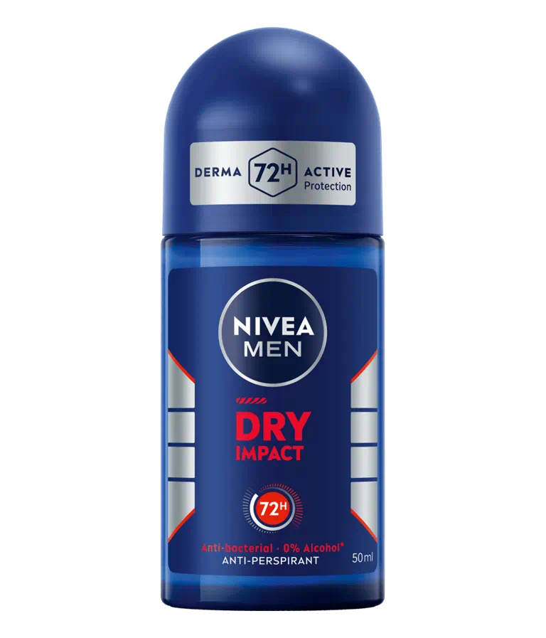 Nivea Men Deodorant Roll-On Dry Impact 72h Dual Protect 50ml x 24 Bottles