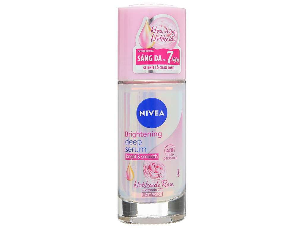 Nivea Deodorant Roll-On Brightening Deep Serum Bright & Smooth Hokkaido Rose 40ml x 24 Bottles