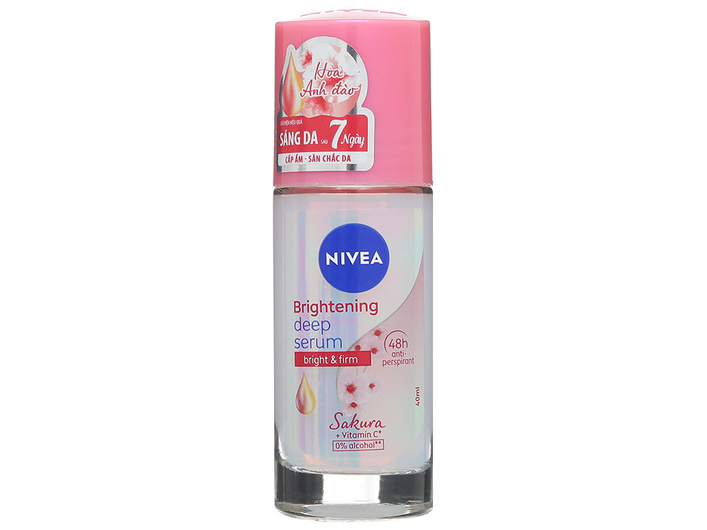 Nivea Deodorant Roll-On Brightening Deep Serum Bright & Firm Sakura 40ml x 24 Bottles