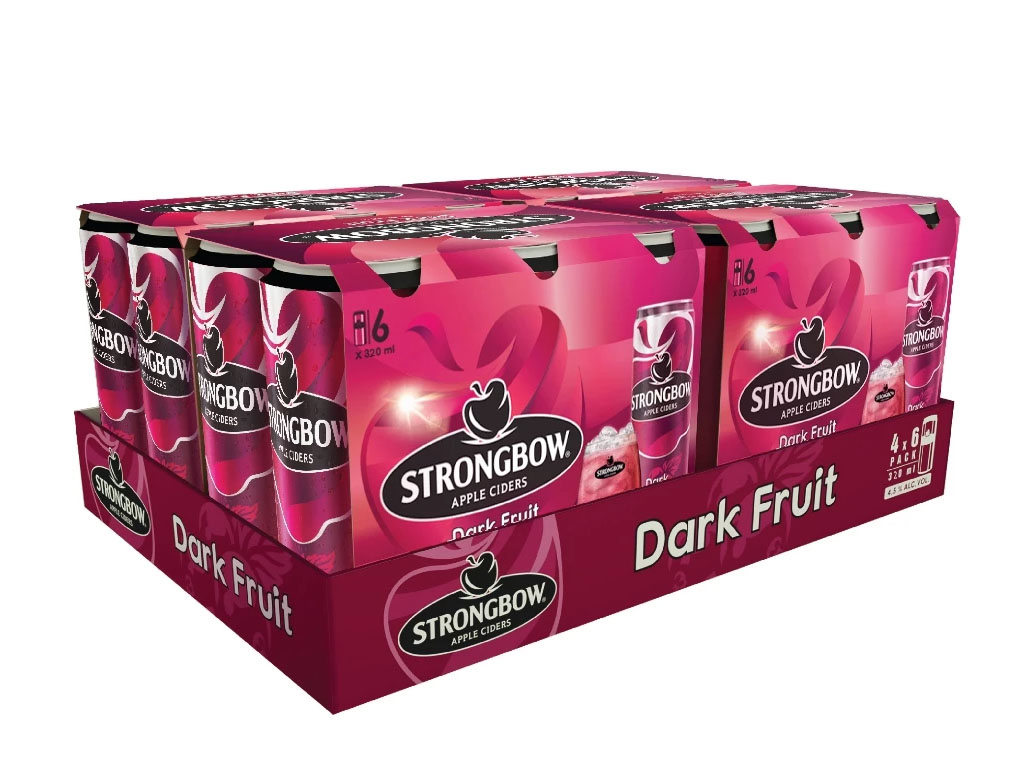 Strongbow Dark fruit cider ALC 4.5% Vol 320ml x 24 cans