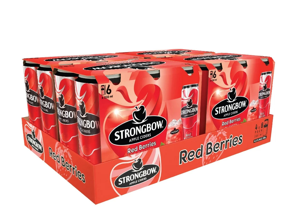 Strongbow Red Berries cider ALC 4.5% Vol 320ml x 24 cans